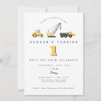 Carte d'invitation d'anniversaire pour camion de c