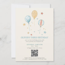 Carte d'invitation d'anniversaire pour enfant Ball
