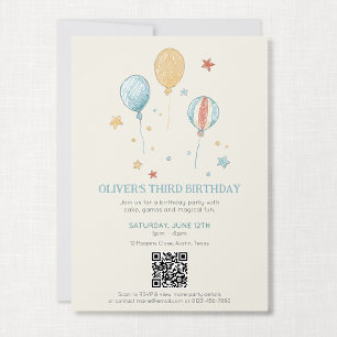 Carte d'invitation d'anniversaire pour enfant Ball