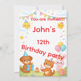 Carte d'invitation d'anniversaire pour enfants