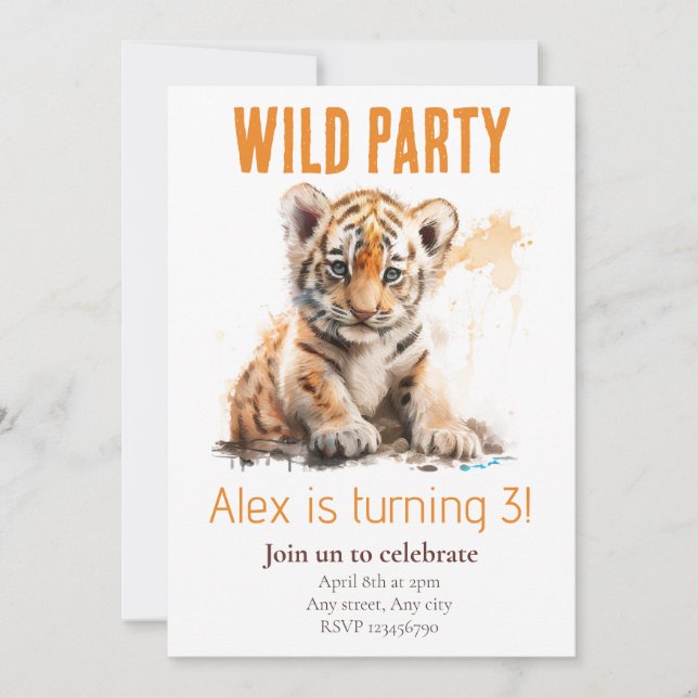 Carte d'invitation d'anniversaire pour enfants au  (Devant)