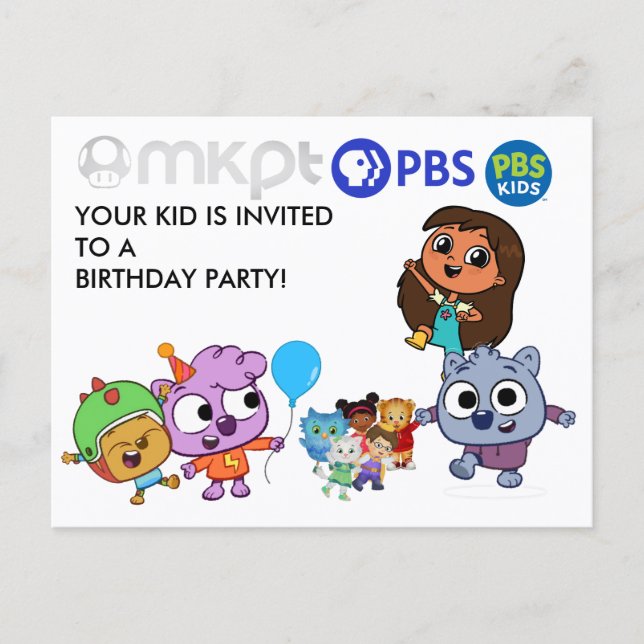 Carte d'invitation d'anniversaire pour enfants MKP (Devant)