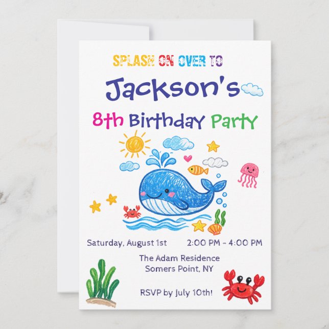 Carte d'invitation d'anniversaire pour enfants thè (Devant)