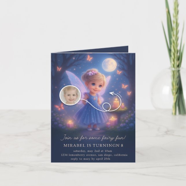 Carte d'invitation d'anniversaire pour fille Jardi (Devant)