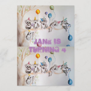 Carte d'invitation d'anniversaire pour filles à l'