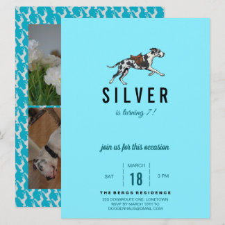 Carte d'invitation d'anniversaire pour Grand Danoi