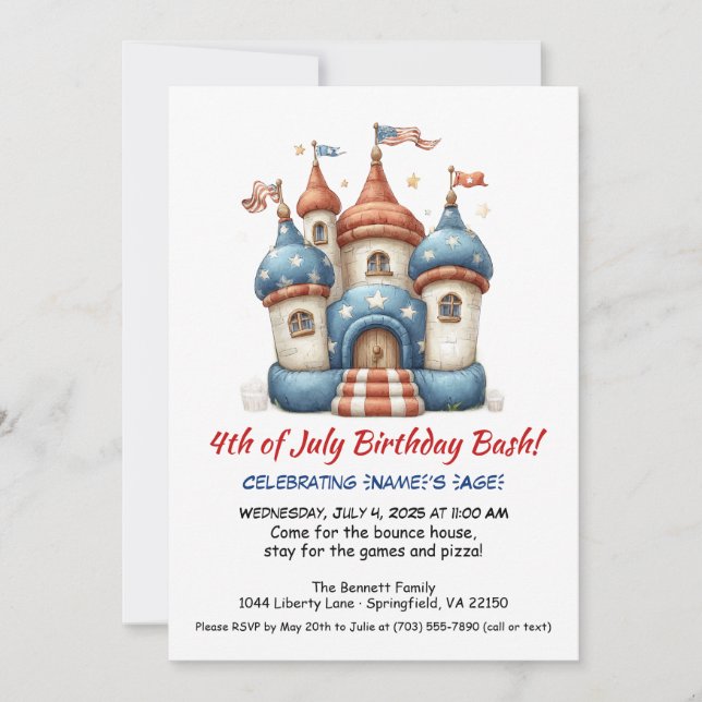 Carte d'invitation d'anniversaire pour une maison  (Devant)