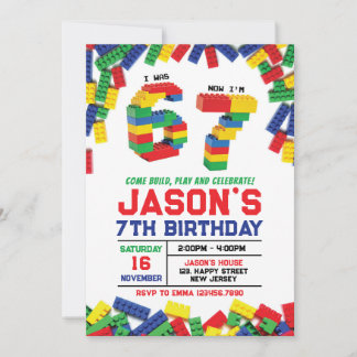 Carte d'invitation d'anniversaire Six Seven Buildi