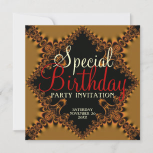 Carte d'invitation d'anniversaire spéciale Golden