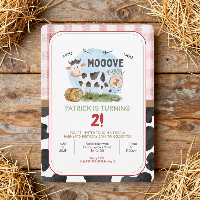 Carte d'invitation d'anniversaire sur le thème de  (Farm Theme Kid's Birthday Party Invitation with a KICK!)