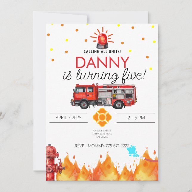 Carte d'invitation d'anniversaire sur le thème des (Devant)