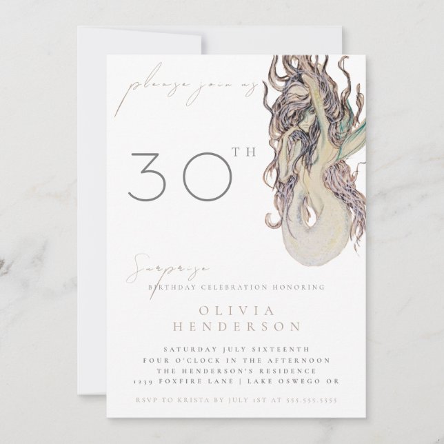Carte d'invitation d'anniversaire surprise pour ad (Devant)