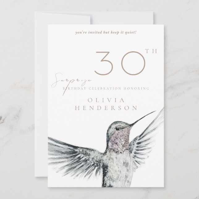 Carte d'invitation d'anniversaire surprise pour TO (Devant)