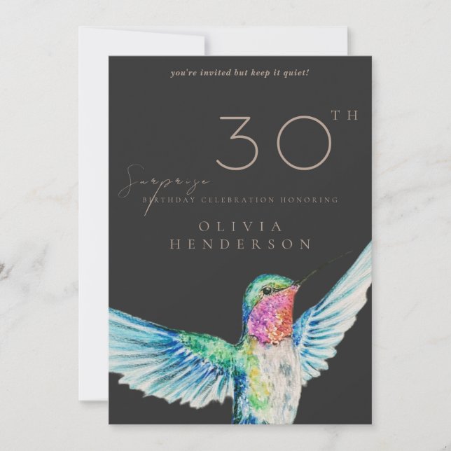 Carte d'invitation d'anniversaire surprise TOUT ÂG (Devant)
