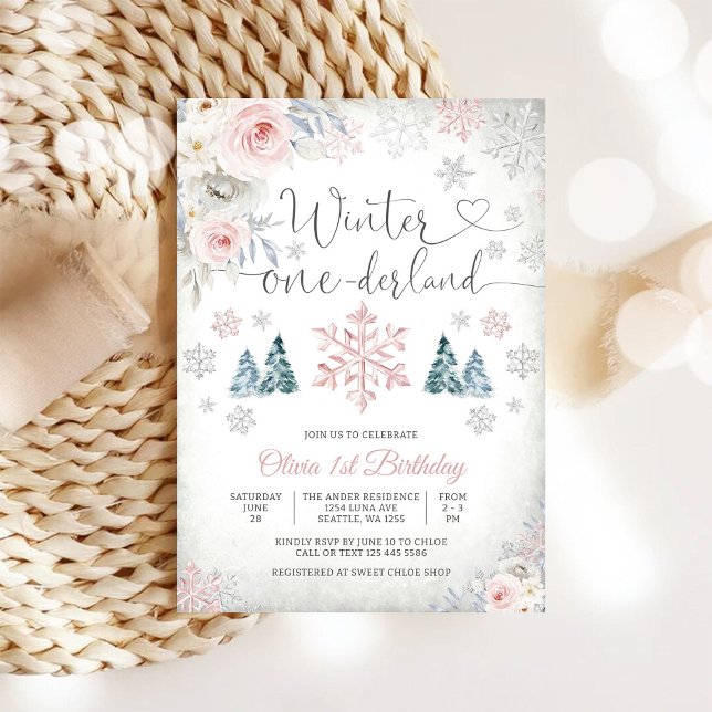Carte d'invitation d'anniversaire Winter Onederlan (Créateur téléchargé)