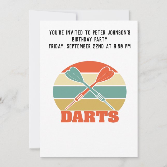 Carte d'invitation Darts Sunset Vintage (Devant)