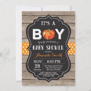 Carte d'invitation de Baby shower d'automne Rustiq