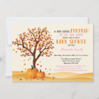 Carte d'invitation de baby shower de citrouille
