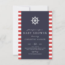 Carte d'invitation de Baby shower nautique