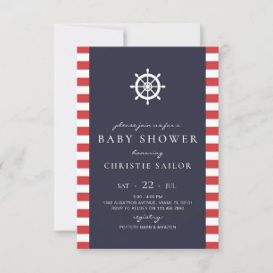 Carte d'invitation de Baby shower nautique