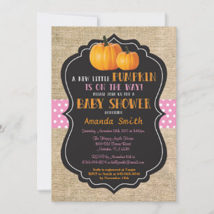 Carte d'invitation de Baby Shower Petit Citrouille