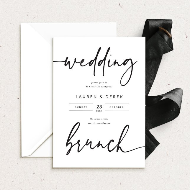 Carte d'invitation de brunch de mariage audacieuse (Créateur téléchargé)