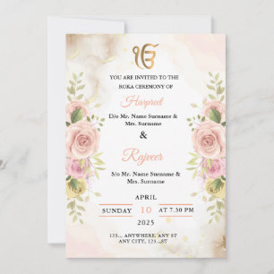 Carte d'invitation de cérémonie Roka, cérémonie de