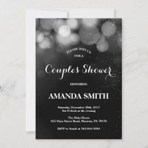 Carte d'invitation de douche de couple Paillettes