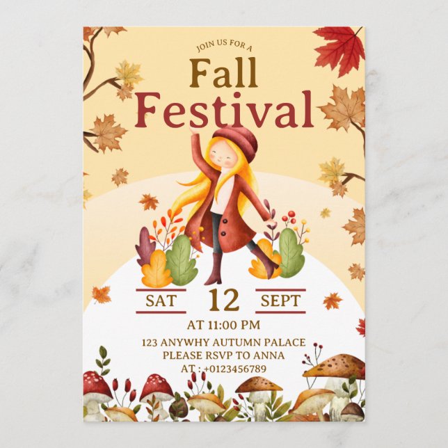 Carte d'invitation de festival d'automne (Devant)