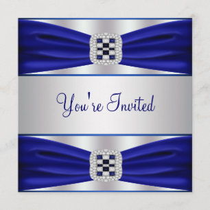 Carte d'invitation de fête bleu cobalt pour toutes