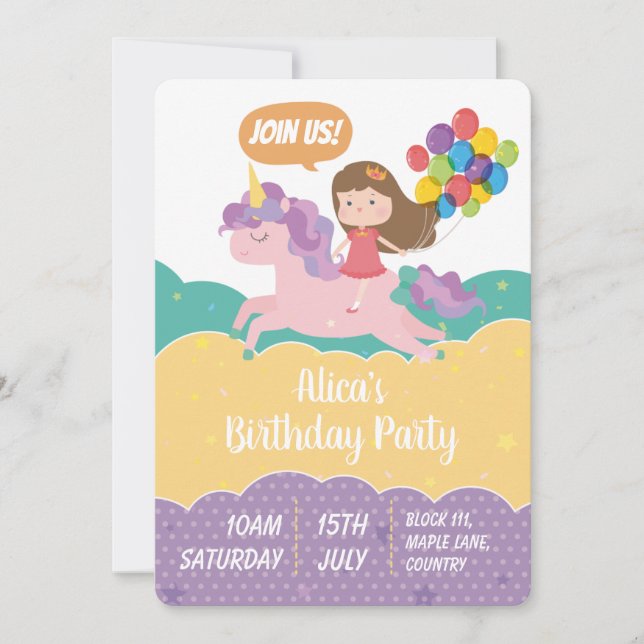 Carte d'invitation de fête d'anniversaire (Devant)