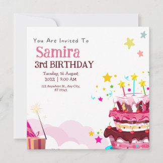 Carte d'invitation de fête d'anniversaire colorée