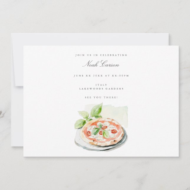 Carte d'invitation de fête de bachelor aquarelle T (Dos)