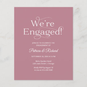 Carte d'invitation de fête de fiançailles Budget W