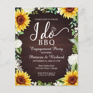 Carte d'invitation de fête de fiançailles rustique