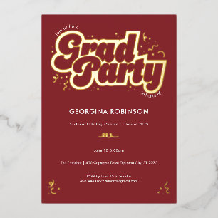 Carte d'invitation de fête de fin d'études à motif