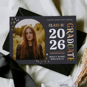Carte d'invitation de fête de fin d'études Retro T