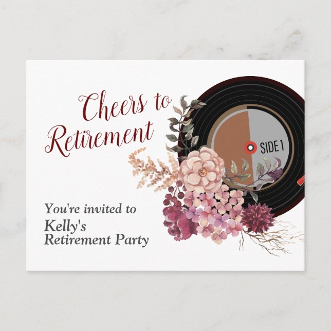 carte d'invitation de fête de retraite musicale (Devant)