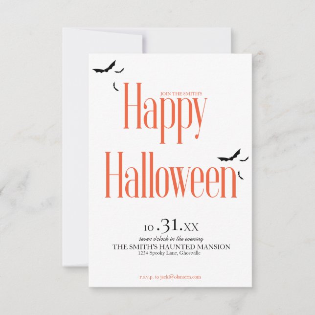 Carte d'invitation de fête d'Halloween (Devant)