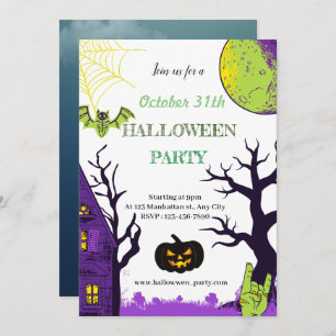 Carte d'invitation de fête d'Halloween