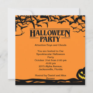 Carte d'invitation de fête d'Halloween