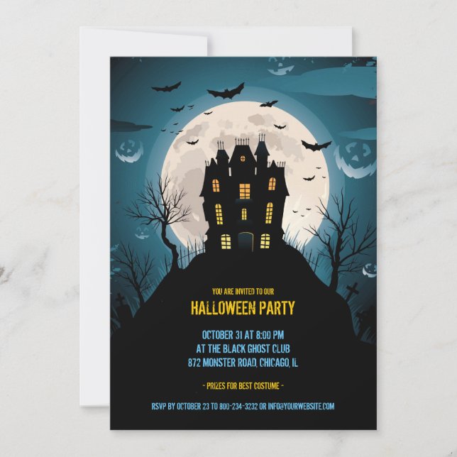 Carte d'invitation de fête d'Halloween (Devant)