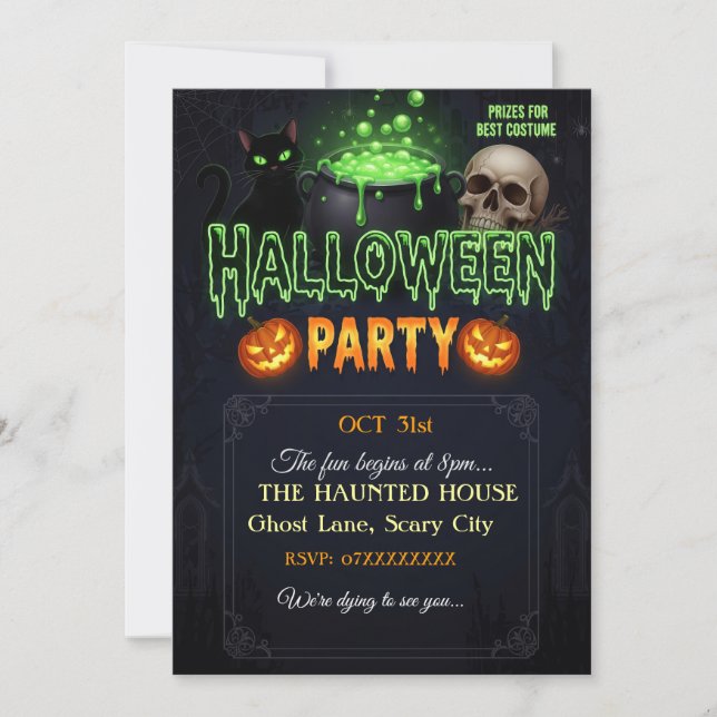 Carte d'invitation de fête d'Halloween | Gothique  (Devant)