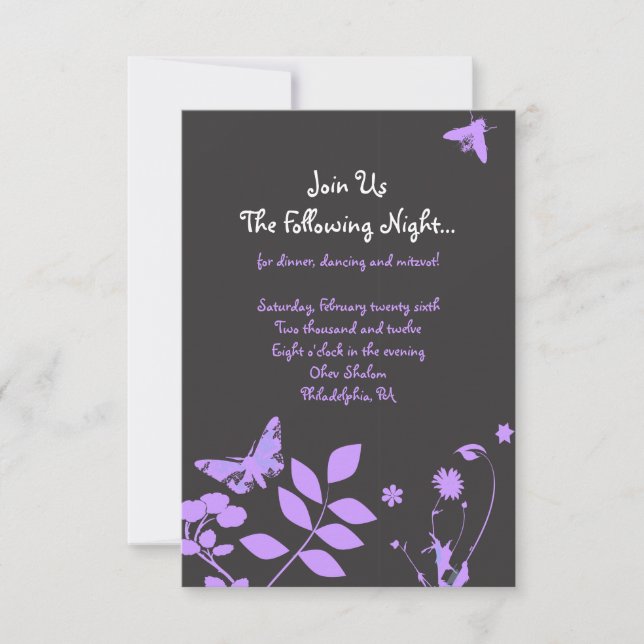 Carte d'invitation de fête pour Bar Mitzvah et Bat (Devant)