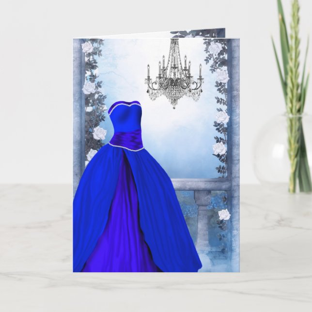 Carte d'invitation de fête Rose Bleue de la Royal  (Devant)
