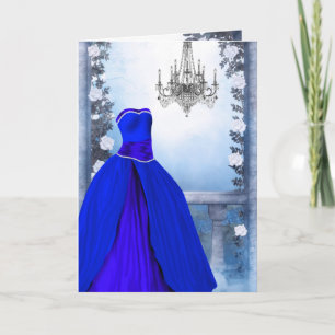 Carte d'invitation de fête Rose Bleue de la Royal