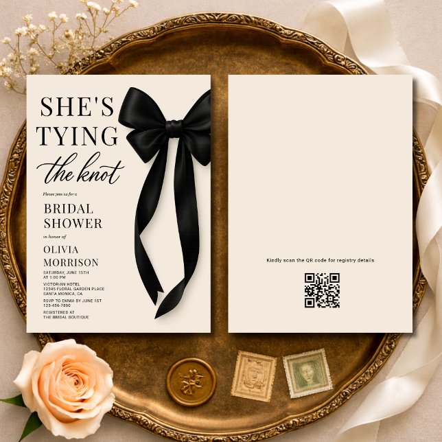 Carte d'invitation de Fiançailles avec QR Code Ell (Créateur téléchargé)