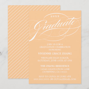 CARTE D'INVITATION DE FIN D'ÉTUDES DE STYLE ÉLÉGAN