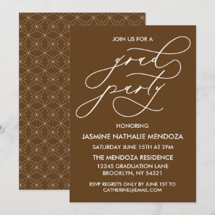 CARTE D'INVITATION DE FIN D'ÉTUDES EN CALLIGRAPHIE