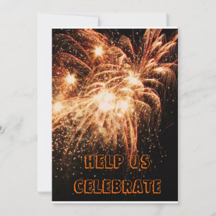 Carte d'invitation de Fireworks Party